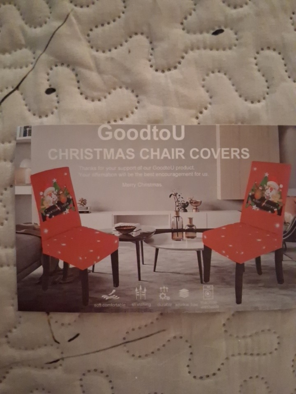 Red Christmas Chair Covers - Festive Holiday Slipcovers